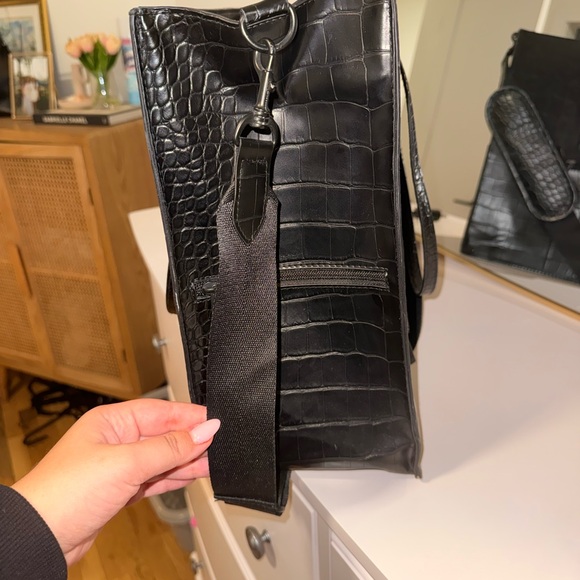 BEIS Large Work Tote Black Croc Bag - Picture 5 of 8